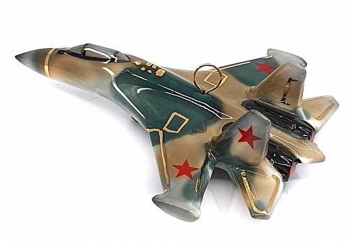 Елочная игрушка Самолет "СУ-35" хаки