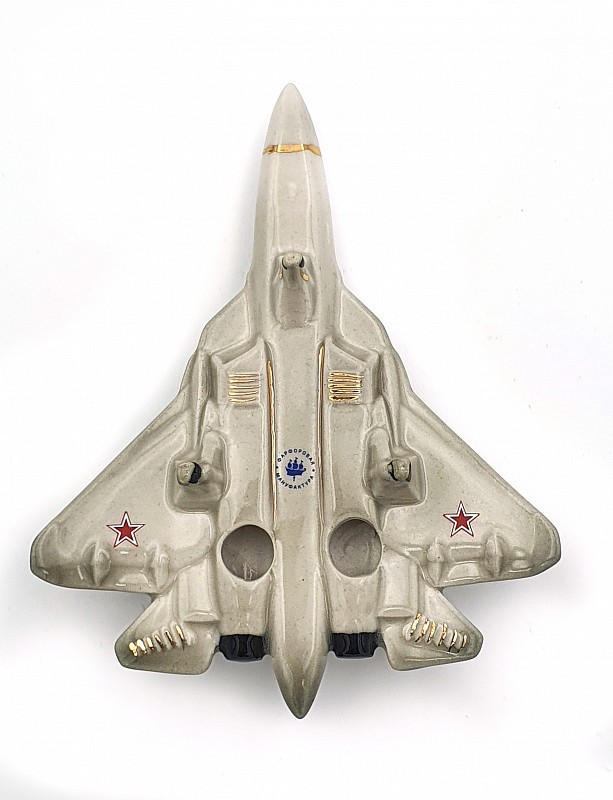 Елочная игрушка "Самолет СУ 57" серый